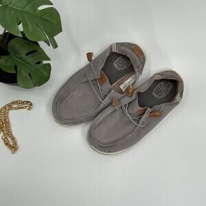 Hey Dude Women’s Wendy Washed Gray Canvas Size 9